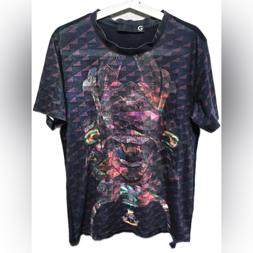 🚩steal Authentic Givenchy Black and Multicolor Graphic Tee